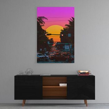 Vaporwave Sunset - impression sur toile avec espace d'ombre 3
