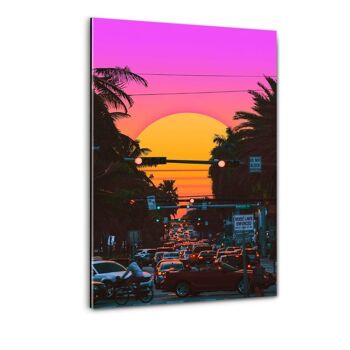 Vaporwave Sunset - impression sur toile avec espace d'ombre 15