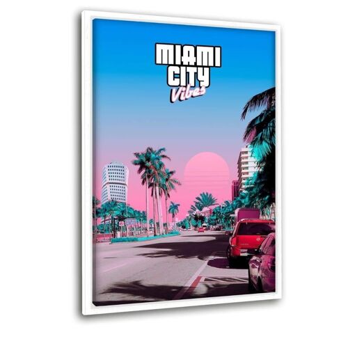 Miami Vibes - Leinwandbild mit Schattenfuge