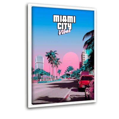 Miami Vibes - Leinwandbild mit Schattenfuge