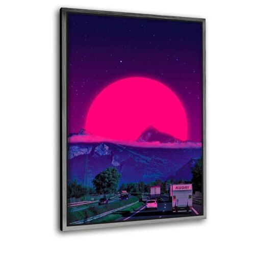 Neon Worlds 4 - Leinwandbild mit Schattenfuge