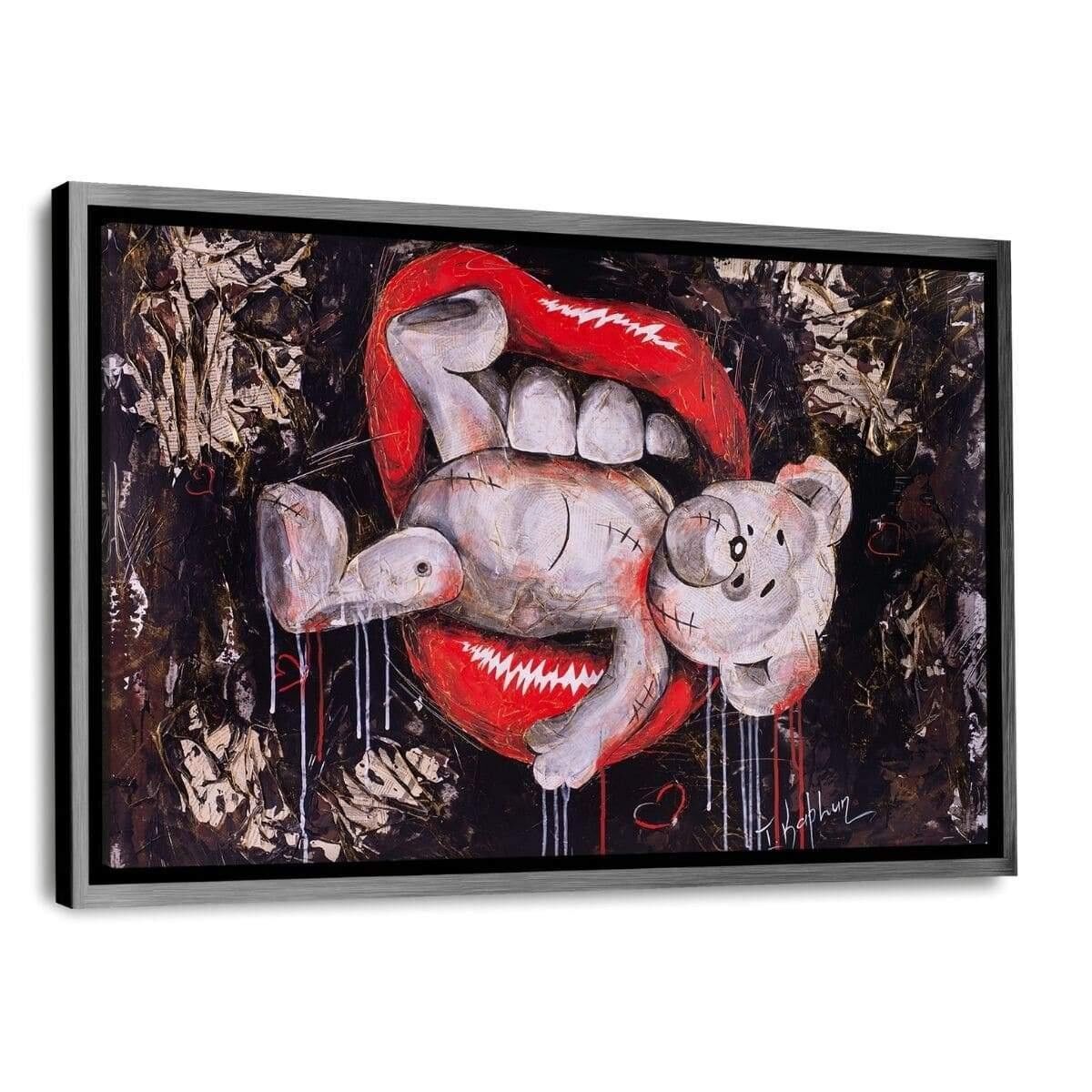 WHITE BEAR - Leinwandbild mit Schattenfuge