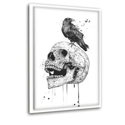 The Skull b/w - Canvas with shadow gap