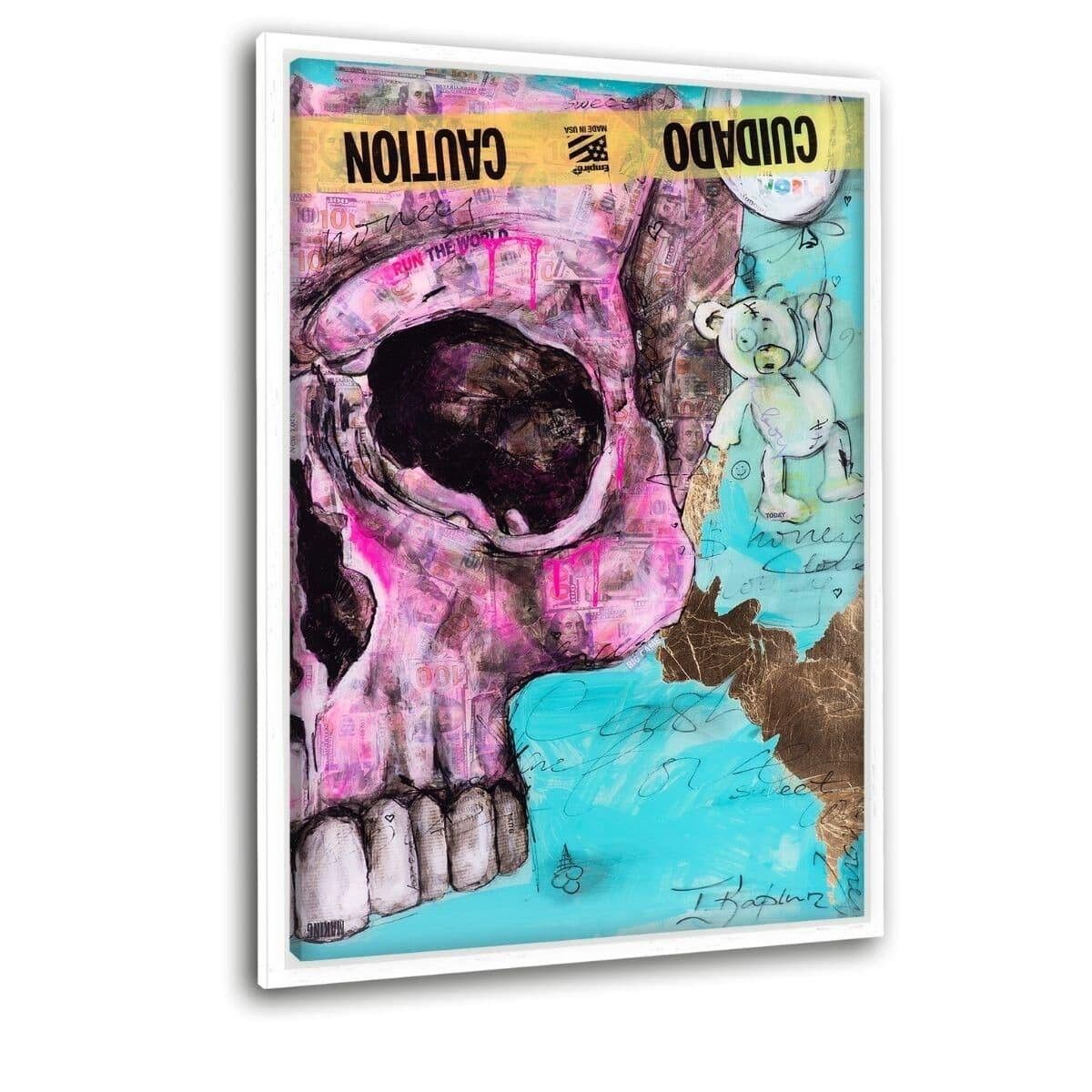 THE RIGHT SKULL - quadro su tela con spazio d'ombra
