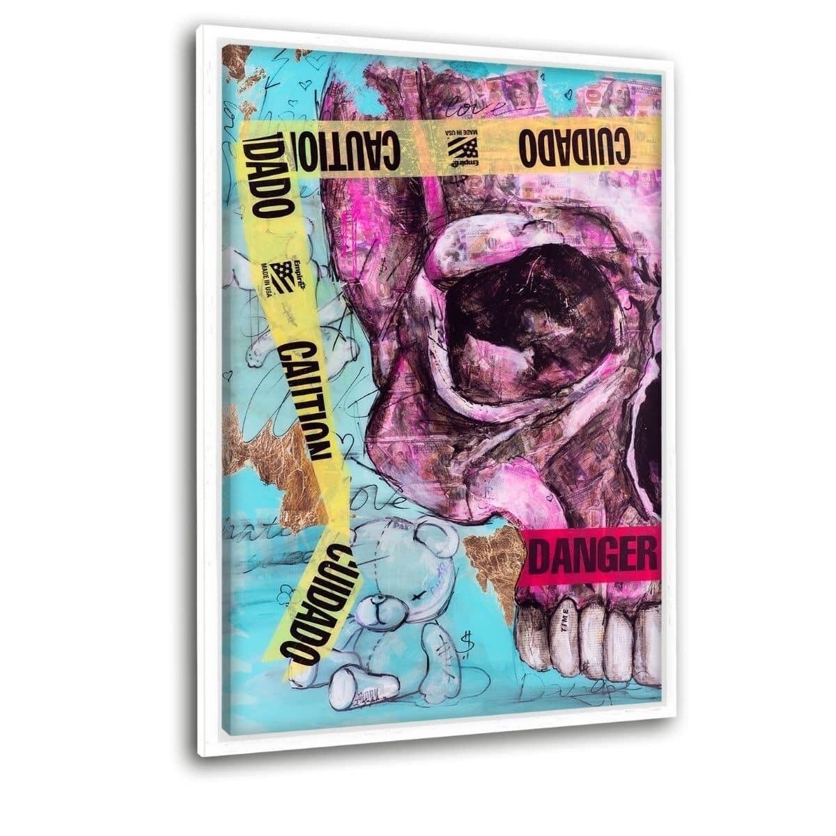 THE LEFT SKULL - Leinwandbild mit Schattenfuge