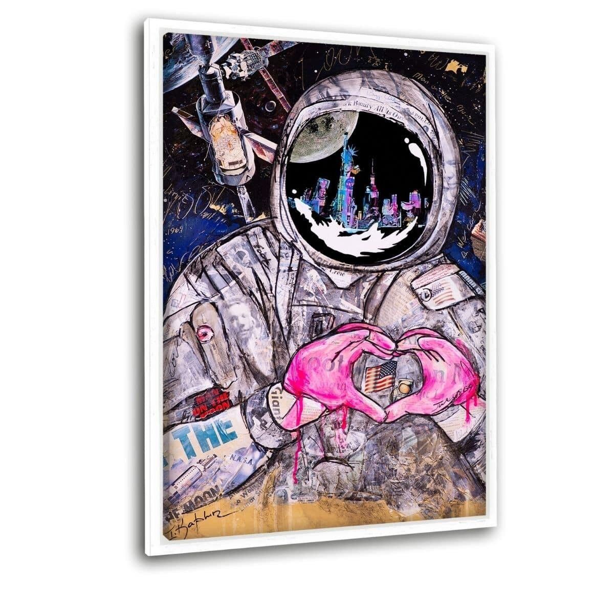 OVER THE MOON - quadro su tela con spazio d'ombra