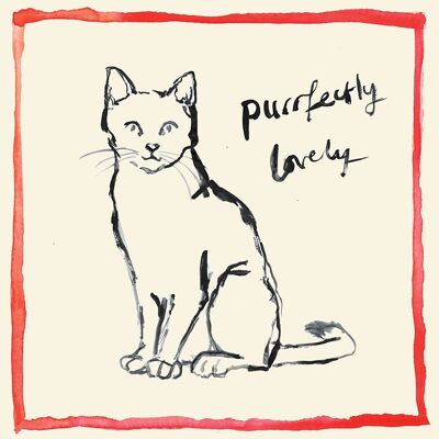 'Purrfectly Lovely' Greetings Card