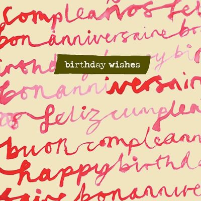Tarjeta de felicitación 'Deseos de cumpleaños'