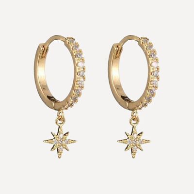 Starburst Small Hoop Earrings - Gold