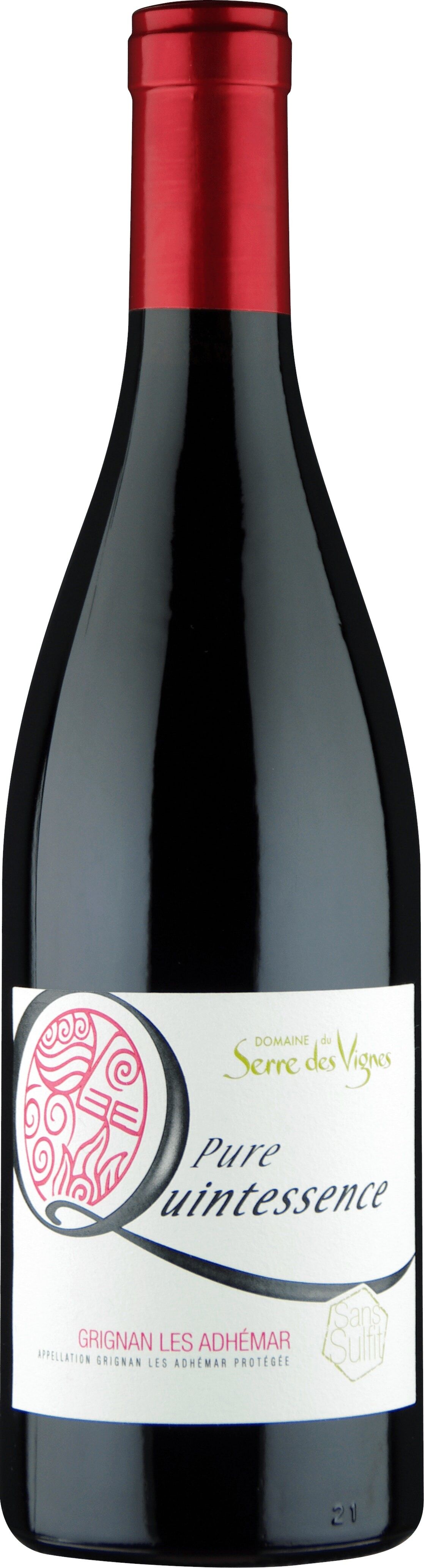 Vino rosso Quintessence puro 100% Syrah biologico senza solfiti aggiunti