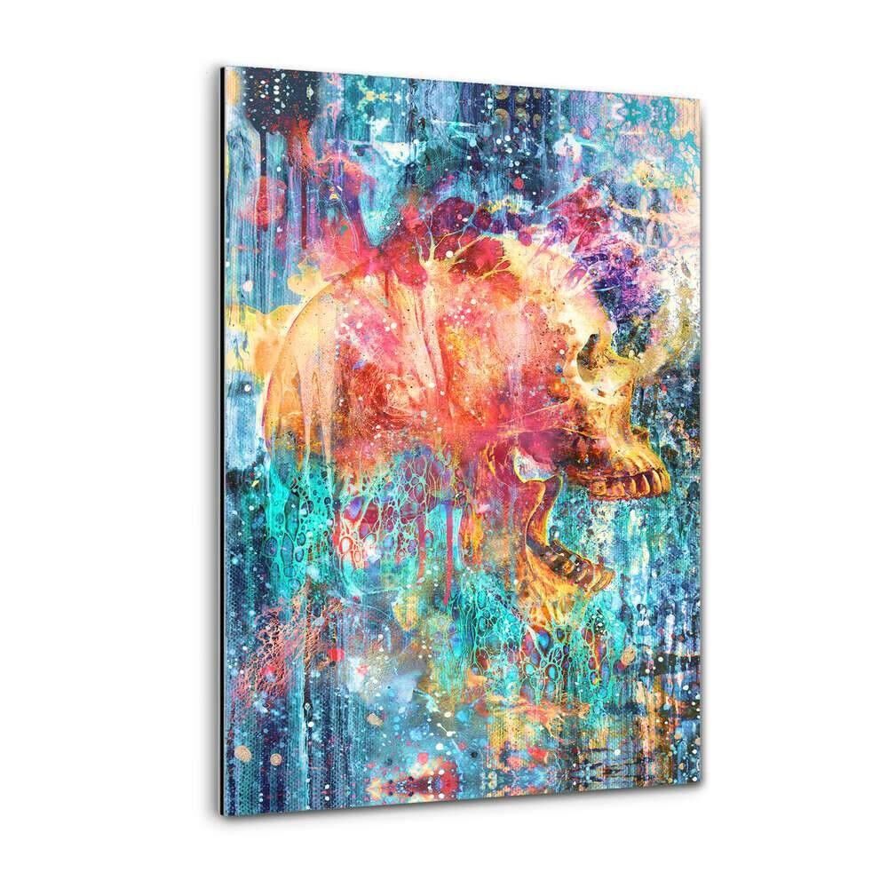 Splatter Skull - Alu-Dibond Bild