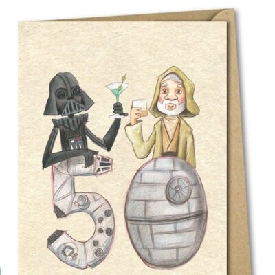 50th birthday card - Han Solo and Darth Vadar