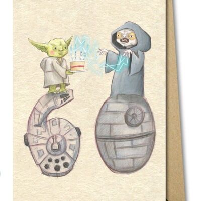 60. Geburtstagskarte - Yoda und Palpatine