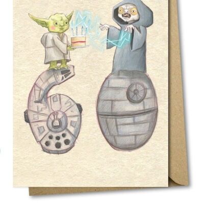 60th birthday card - Yoda and Palpatine