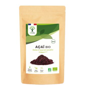 Açaï Bio en Poudre - Superaliment - Fer Oméga 3 Phosphore - Baies Lyophilisées de Qualité Premium - Sans Sucre Ajouté - Conditionné en France - Vegan 2