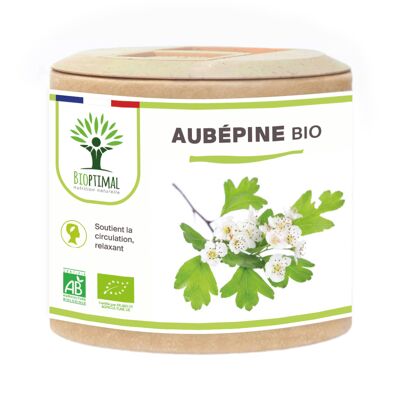 Aubépine bio - Complément alimentaire Santé cardiovasculaire Relaxant Sommeil - Sommité fleurie pure - Gélules - Fabriqué en France - Certifié Ecocert - gélules