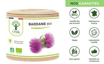 Bardane Bio - Arctium Lappa - Complément alimentaire - Santé de la peau Digestion - Racine de Bardane Pure - Fabriqué en France - Certifié Ecocert - gélules 8