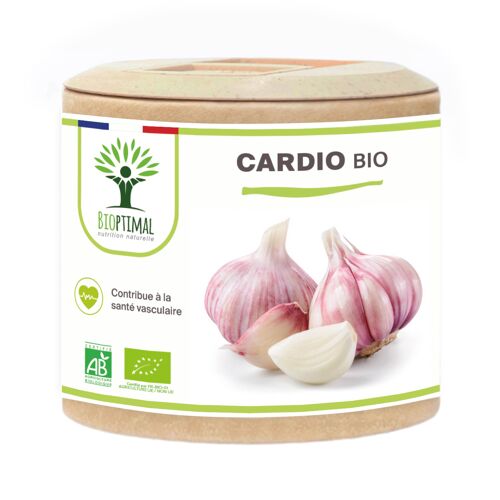 Cardio Bio - Complément alimentaire - Ail Aubépine Olivier Reine des prés - Cholestérol Santé cardiovasculaire - Fabriqué en France - Certifié Ecocert - gélules