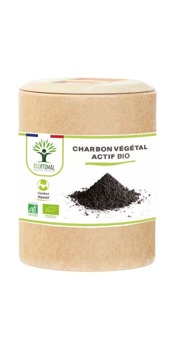 Charbon végétal actif Bio - Complément alimentaire - Digestion Gaz Ventre plat - 150 mg de Poudre Active Pure par Gélule - Fabriqué en France - gélules 2