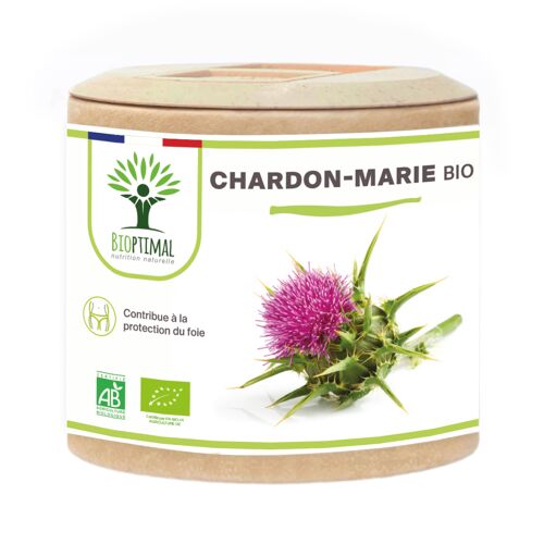 Chardon Marie Bio - Complément alimentaire - Foie Digestion Glycémie Défenses immunitaires - Fabriqué en France - Certifié Ecocert - Gélules - Vegan - gélules