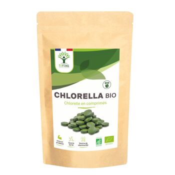 Chlorella Bio - Complément Alimentaire - Protéines Vitamine B12 - Poudre Chlorelle Pure - Comprimés - Conditionné en France- Certifié Ecocert - Vegan - en comprimés 3