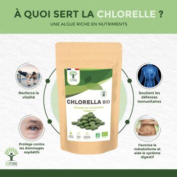 Chlorella Bio - Complément Alimentaire - Protéines Vitamine B12 - Poudre Chlorelle Pure - Comprimés - Conditionné en France- Certifié Ecocert - Vegan - en comprimés 4