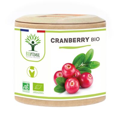 Organic Cranberry - Vaccinium macrocarpon - Food supplement - Cranberry Without Sugar - Made in France - Ecocert certified - 60 capsules - Vegan - capsules