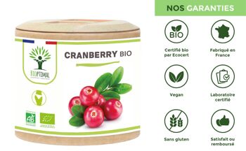 Cranberry Bio - Vaccinium macrocarpon - Complément alimentaire - Canneberge Sans Sucre - Fabriqué en France - Certifié Ecocert - 60 gélules - Vegan - gélules 7