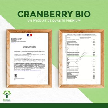 Cranberry Bio - Vaccinium macrocarpon - Complément alimentaire - Canneberge Sans Sucre - Fabriqué en France - Certifié Ecocert - 60 gélules - Vegan - gélules 8
