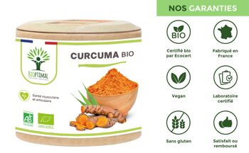 Curcuma + Poivre Noir Bio - Complément Alimentaire - Articulation Digestion - Curcumine Pipérine - Haute Absorption - Fabriqué en France - gélules 8