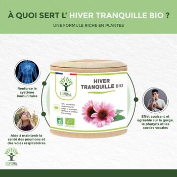 Hiver Tranquille Bio - Complément alimentaire - Échinacée Curcuma Thym Eucalyptus Plantain Hysope - Système immunitaire - Fabriqué en France - Vegan - gélules 3