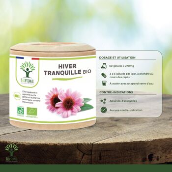Hiver Tranquille Bio - Complément alimentaire - Échinacée Curcuma Thym Eucalyptus Plantain Hysope - Système immunitaire - Fabriqué en France - Vegan - gélules 7