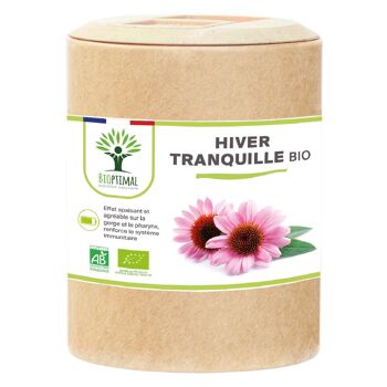 Hiver Tranquille Bio - Complément alimentaire - Échinacée Curcuma Thym Eucalyptus Plantain Hysope - Système immunitaire - Fabriqué en France - Vegan - gélules 12