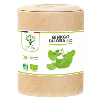 Ginkgo Biloba bio - Complément alimentaire - Mémoire Concentration Circulation - 100% Poudre de Feuille Pure en gélules - Fabriqué en France - Vegan - gélules 2