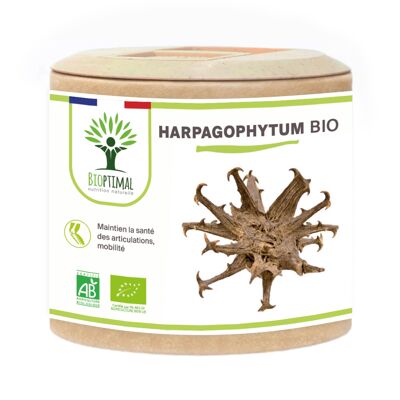 Harpagophytum Organic - Complemento alimenticio - Apetito para la digestión de las articulaciones - Polvo de raíz 100% puro en cápsulas - Fabricado en Francia - Vegano - cápsulas