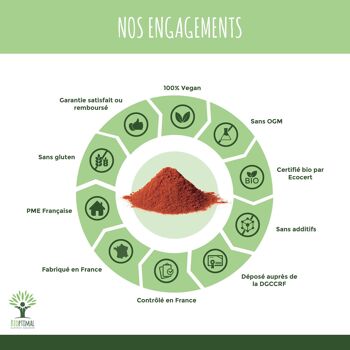 Levure de riz rouge bio - Monacoline K Naturelle - Complément alimentaire - Cure de 2 mois - Fabriqué en France - Certifié par Ecocert - gélules 3