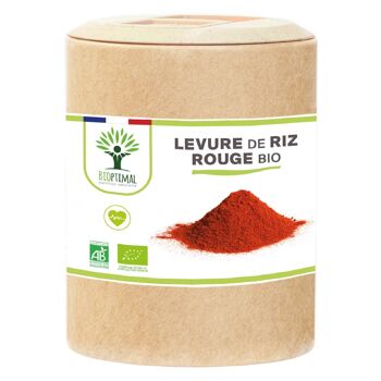 Levure de riz rouge bio - Monacoline K Naturelle - Complément alimentaire - Cure de 2 mois - Fabriqué en France - Certifié par Ecocert - gélules 11