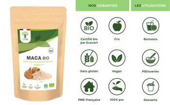 Maca Bio - Racine de Maca jaune en poudre - Origine Pérou - Énergie Libido Fertilité - Qualité premium - 100% Pur - Conditionné en France - Vegan 8