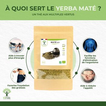 Maté Bio - Infusion en Vrac - Maté Yerba - Energisant - Minceur - 100% Naturel & Pur - Conditionné en France - Certification Ecocert 3