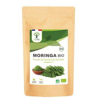 Moringa Bio - 100% Feuilles de Moringa Oleifera en Poudre - Glycémie - Superaliment - Origine Kenya - Conditionné en France - Certifié Ecocert - Vegan 1