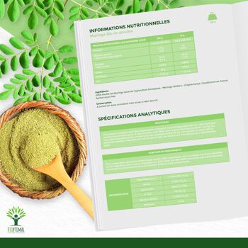 Moringa Bio - 100% Feuilles de Moringa Oleifera en Poudre - Glycémie - Superaliment - Origine Kenya - Conditionné en France - Certifié Ecocert - Vegan 6