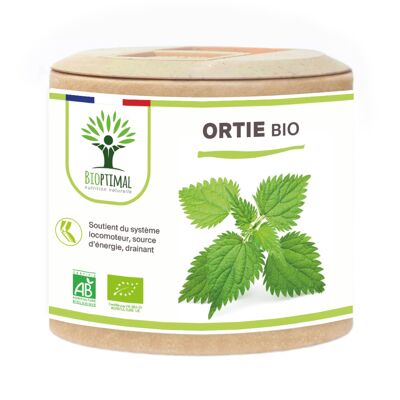 Bio-Brennnessel – Urtica dioica – Nahrungsergänzungsmittel – 100 % Brennnesselblattpulver – Gelenkvitalität – 250 mg/Kapsel – Hergestellt in Frankreich – Vegan – Kapseln