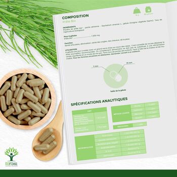 Prêle Bio - Complément alimentaire - Articulation Croissance Cheveux Peau Diurétique - 200 mg/gélule - Fabriqué en France - Certifié Ecocert - Vegan -  gélules 7