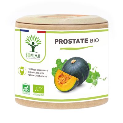 Organic Prostate - Food supplement - Boldo Mugwort Squash - Men's Urinary Protection & Comfort - Made in France - Ecocert Certified - Vegan - capsules