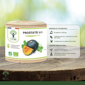 Prostate Bio - Complément alimentaire - Courge Armoise Boldo - Protection & Confort Urinaire Homme - Fabriqué en France - Certifié Ecocert - Vegan - gélules 7