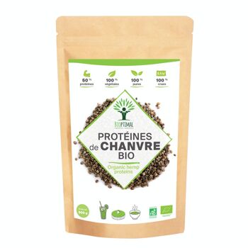 Protéine de Chanvre Bio - 50% de Protéines - BCAA Oméga 3 - Poudre de Graine de Chanvre Crue - Conditionné en France - Certifié par Ecocert - Vegan 11