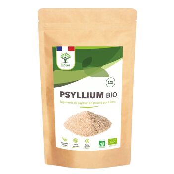 Psyllium Blond Bio - Téguments de Psyllium en Poudre Fine - Husk Powder - Digestion Transit Cholestérol - Superaliment - Fabriqué en France - Vegan - en poudre. 1