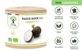 Radis noir Bio - Complément alimentaire - Fabriqué en France - 100% Pur - 300mg/gélule - Certifié Ecocert - Vegan -  gélules 7