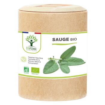 Sauge bio - Salvia officinalis - Complément alimentaire - Cycle menstruel Activité hormonale Transpiration Digestion - Fabriqué en France - Vegan -gélules 2