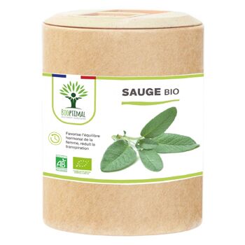 Sauge bio - Salvia officinalis - Complément alimentaire - Cycle menstruel Activité hormonale Transpiration Digestion - Fabriqué en France - Vegan -gélules 13